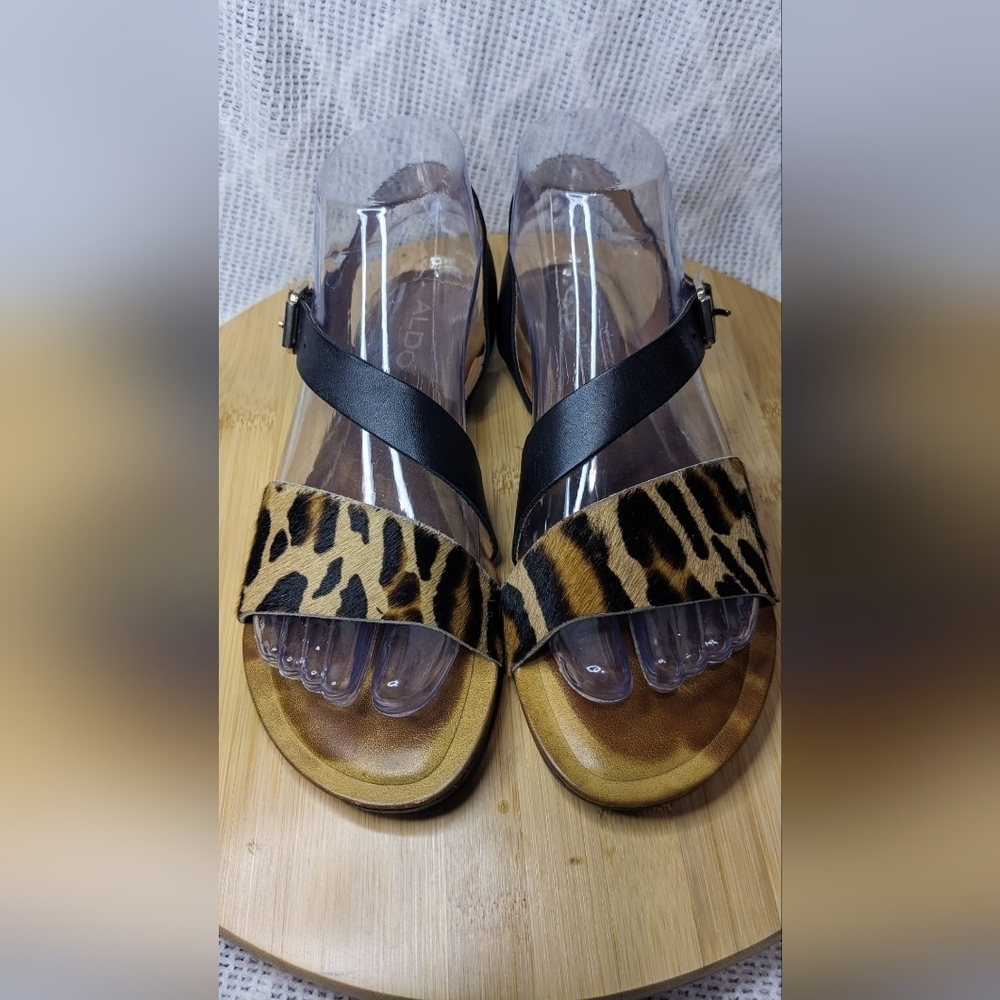 Aldo Leopard with Black sandals Women's Size 7